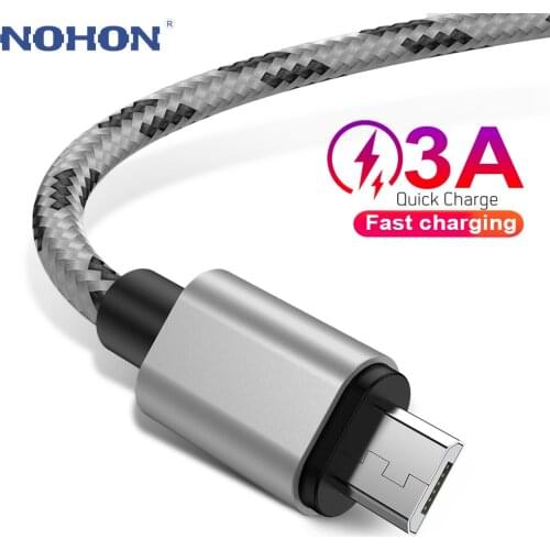 1m 2m 3m Micro USB Cable For Samsung A10 Honor 10i Redmi Note 5 microusb Android Mobile Phone Cord Data Charger Fast Charge Wire