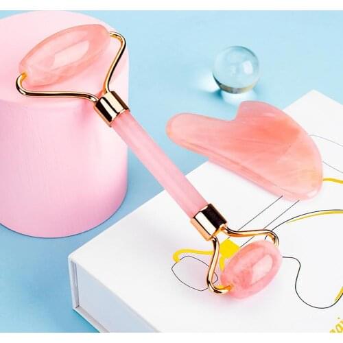 2Pcs/Set Guasha Roller Set Multipurpose Double Head Skin Care V Shape Facial Slim Roller Natural Massager массажер для лица