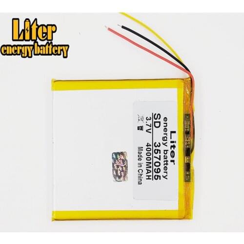 3 line Liter energy battery 357095 3.7V 4000MAH (polymer lithium ion ) Li-ion for tablet pc 7 inch MP3 MP4