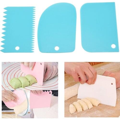 3PCS/Lot Dough Cake Cutter Slicer Spatula for Cake Cream Scraper Cake Blade Silicone Spatula For Cake Patisserie