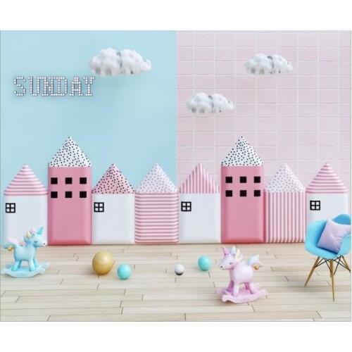 3D Wall Stickers Childrens Room Decor Soft Bag Baby Anti-collision Headboards Bedroom Tatami Self-adhesive Cartoon Room Decor