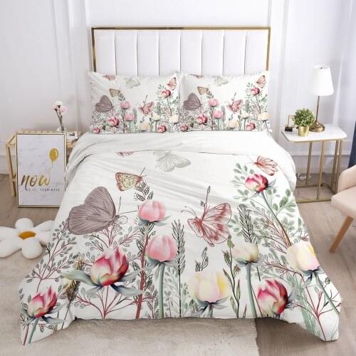 3D Bedding Sets Quilt Covers Pillow Shams Duvet Cover Sets Bedclothes Bed Linens King Queen Full Simple Flower Home Textile