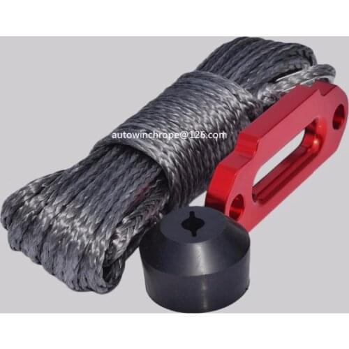 6mm*15m Grey ATV Winch Line add ATV Fairlead add Winch Stopper,Synthetic Winch Rope,Kevlar Winch Cable