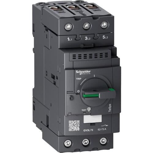 AC 3P 73A 50/60Hz Electromagnetic Motor Protector GV3L73 Knob Type Operation Electromagnetic Tripping Current 1120A