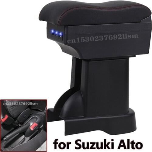 For Suzuki Alto accessories car armrest leather arm rest usb strorage box car-styling center console decoration 2008-2016 auto