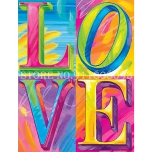 DIY Diamond Embroidery Full Diamond Painting Love Letters Cross Stitch Needlework Mosaic Handmade Hobby Gift Wedding Decoration