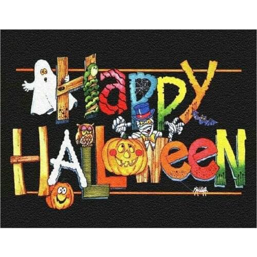 Diamond painting happy halloween picture full square / round 5d canvas embroidery color icon diy 3d diamond mosaic sticker
