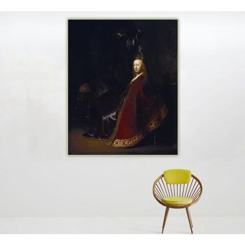 Citon《Minerva》Rembrandt Canvas Art Oil Painting Famous Artwork Poster Picture Wall Background Decor Home Decoration