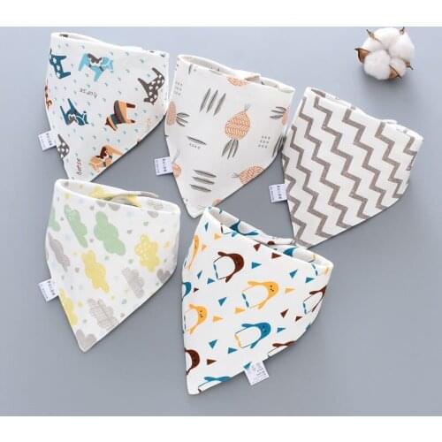 5 Pcs/lot Baby Triangle Saliva Towel Newborn Toddler Bibs