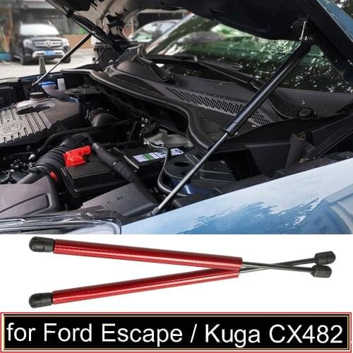 For Ford Escape MK3 for Ford Kuga CX482 2019- Front Hood modify Gas Spring Carbon Fiber Lift Supports Struts Rod Arm Shocks