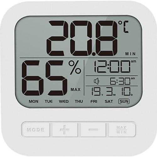 Home Digital Clock Office Baby Room Thermometer Hygrometer Indoor Temperature Humidity Meter Monitor Desk Wall Alarm Clock