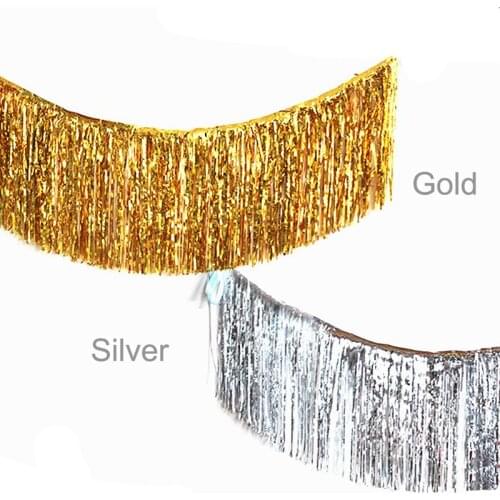 120x35cm Metallic Foil Fringe Curtain Tassel Door Rain Curtains Party Wedding Backdrop Decorations Metallic Foil Tassels SAD16
