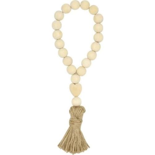 Garland Wooden Beads Garland, Farmhouse Tassel Beads, Suitable for Home Door Handle Christmas Decoration