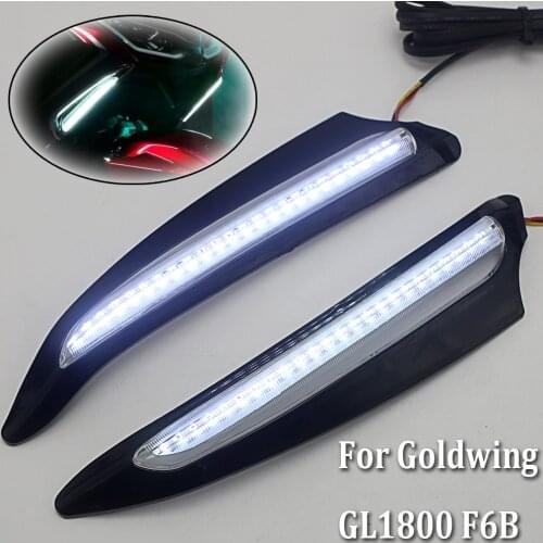 Motorcycle Front Lighted Vent Trim LED Turn Signal Kit Chrome or Black For HONDA Gold Wing 1800 F6B GL1800 2018 2019 2020 2021