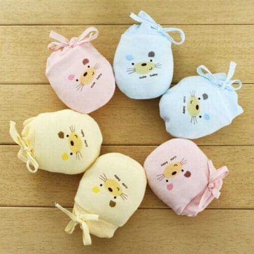 New Spring 3 Months Cotton Baby Proof Gloves Neonatal Gloves Cute Baby Infant Anti Scratch Mittens Soft Newborn Rope Baby Gloves