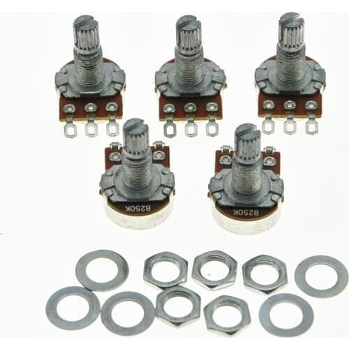 KAISH 10x B250K Linear Guitar Mini Pots Long Split Shaft 250K Guitar Potentiometers