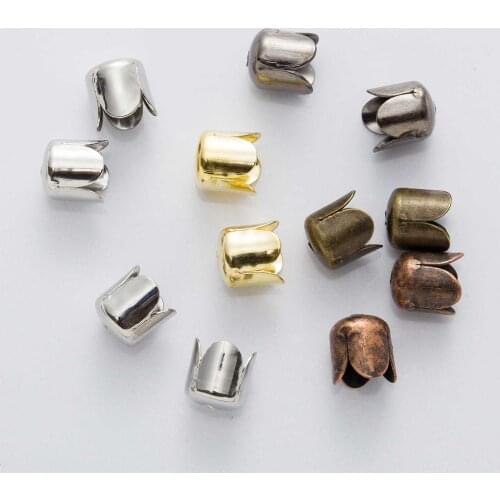 20 Piece 5 Colors Flower Shaped Necklace Bracelet End Tip Beads Caps Findings DIY Accessories Tassel Caps Jewelry Making 6-10mm