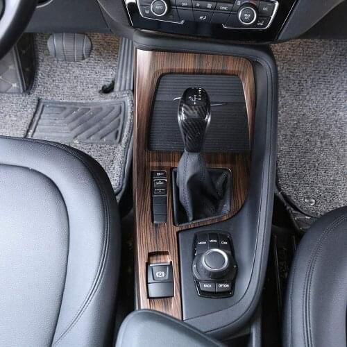 ABS Plastic Center Console Gear Box Frame Cover Trim for BMW X1 F48 2016-2019 X2 F47 2018 2019 Left Hand Driver Pine Wood