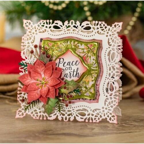 Red Poinsettia Metal Cutting Dies for Scrapbooking Craft Die Cut Photo Album Card Making Embossing Stencil