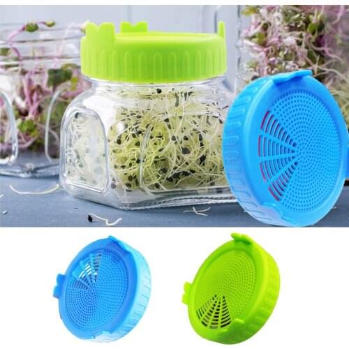 2pcs Grow Bean Sprouts Alfalfa Salad Sprouts Lids Plastic Jar Seed Sprouting Planting Lids