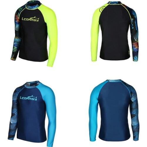 Long Sleeve Surfing Swimsuit Mens Fur Protective Shirt Top Water Sports Fitness Quick Dry Swimsuit
