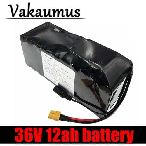 Vakaumus NEW/36V 12ah Electric Vehicle Lithium Battery 18650 10S 4P With 15A BMS XT60 Plug 42V For 250W 350W 500W Motor Scooter
