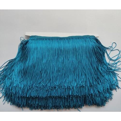 15CM Long 1 Meters Malachite Green Lace Fringe Trim Polyester Tassel Fringe Trimming For Dress Stage Garment Curtain Accessories
