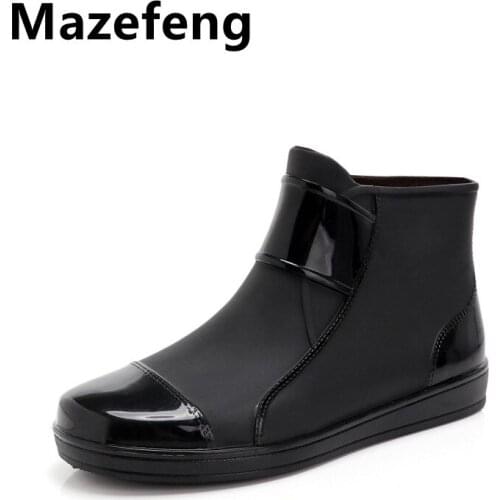 Mens Boots Waterproof Mens Rain Boots Classic Mens Ankle Work Boots Outdoor Non-slip Boots Short Mens Fishing Water Shoes