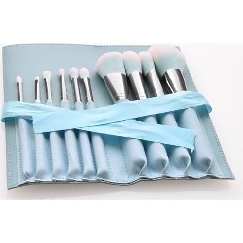 12pcs Makeup Brushes Set with bag Blue handle for Foundation Blush Powder Blending Make Up Brushes Contour Cosmetic Tool T12071