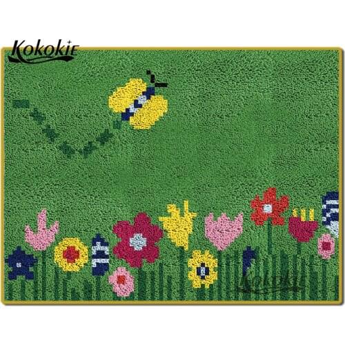 Latch hook kits diy rug vloerklee diy tapijt cross stitch kits embroidery needlework sets knooppakket Crocheting floor cushion