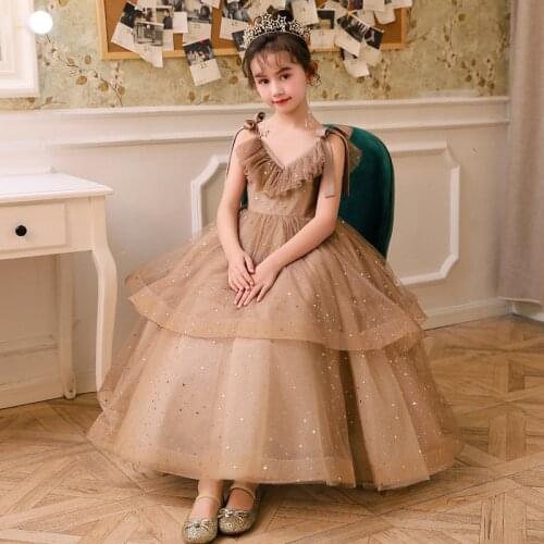 Girlss Princess Dresses Ball Gown Birthday Party Evening Dress Wedding Host Catwalk Show Net Yarn [3.20-1]
