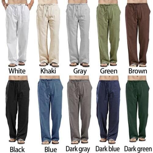 Newest Cotton Linen Pants Men High Quality Trousers Men Formal Pants Plus Size Famous Brand Design Cotton Trousers Popular