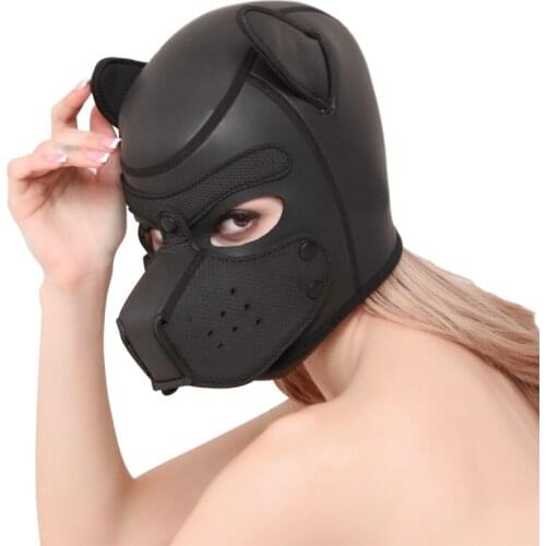 Brand New Fashion Padded Latex Rubber Role Play Dog Mask Puppy Cosplay Full Head Ears Erotic Party Mask Steampunk Accessories