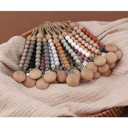 Newborn Pacifier Clip Soother Chain BPA-free Silicone Beads DIY Dummy Nipple Holder Baby Teething Chewable Toys Shower Gifts
