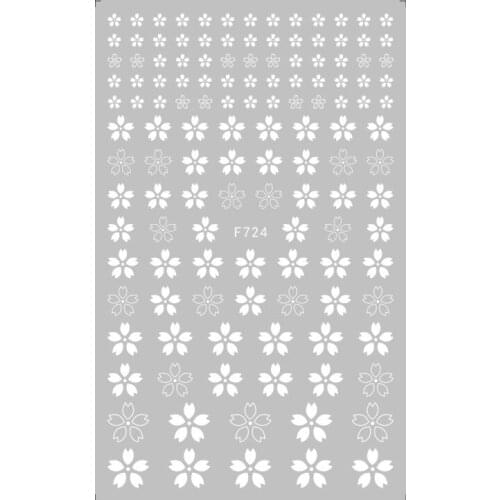 New 3D Stickers for Nails White Transparent Cherry Blossom Sticker Foil Decals Flower Nail Art Decorations Manicure Accessories