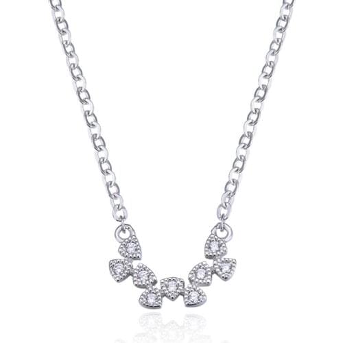 S925 Sterling Silver Necklace For Women Simple Zircon Pendant Necklaces Clavicle Chain Fine jewelry for Wedding Gifts collier