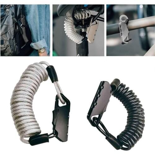 Portable Bicycle Lock Mini Password Anti-Theft Bike Lock Cycling Helmet Code Combination Security Cable Lock Bike Accessories