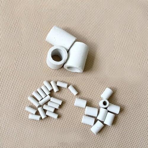 7-17mm ID Electric furnace wire casing High Temperature resistant Alumina Ceramic sleeve short tube porcelain ring bolts 10-30mm