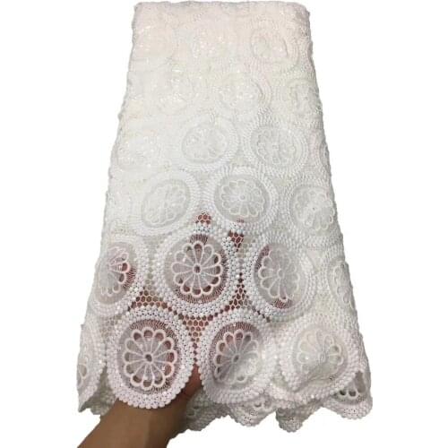 Sequined lace fabric 2020 fashion women cord lace for wedding latest african french guipure lace embroidery high quality 5yards