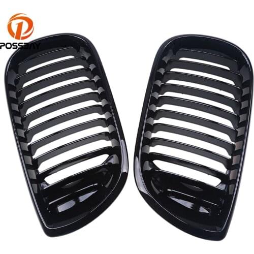 POSSBAY Gloss Black Front Kidney Grille Grill for BMW 3-Series E46 325xi/330d/316i/318d Sedan 2001-2005 Facelift Center Decor