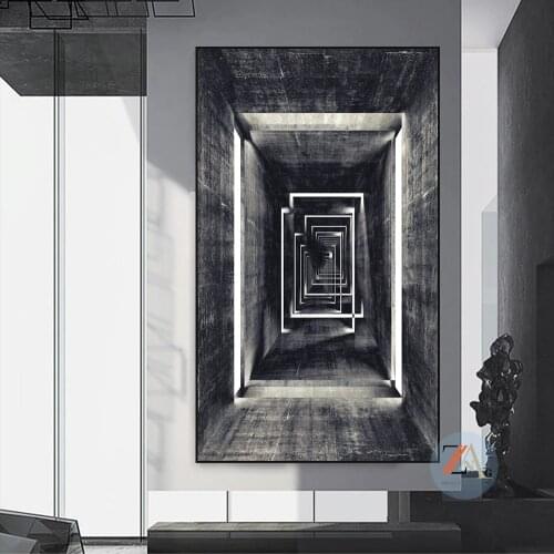 Retro abstract geometric painting canvas decoration poster printing wall painting art picture living room bedroom decoration