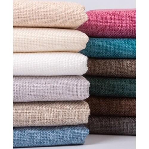 Width 59'' Thickened Non Slip Solid Color Coarse Cotton Linen Canvas Fabric By The Half Yard For Sofa Tablecloth Pillow Material