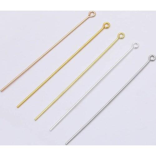 200pcs Eye Pins Eyepins Connectors Findings DIY Crafts 70mm 2.75 Inches Length Super Hard Jewelry Accessories Metal