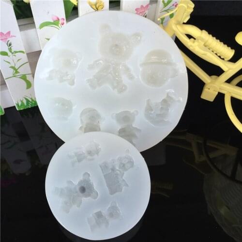 GLADZGT Cute bear cartoon animals Liquid silicone mold DIY resin jewelry pendant necklace Earrings mold resin molds for jewelry