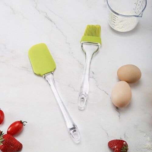 Household BBQ Brush Mooncake Oil Brush BBQ Oil Brush Silicone Scraper High Temperature Non-shedding Silicone PS Handle JYZ