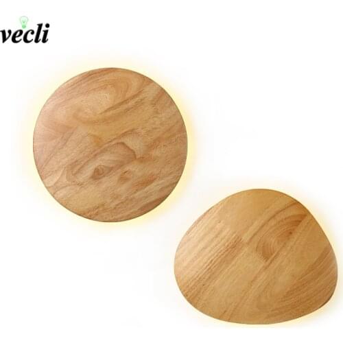 Modern LED Wooden Wall Lamp Nordic Originality Indoor Wall Lighting AC110-240 V Personality Bedside Bedroom Wall Light
