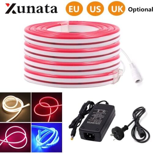 Led Strip Light DC 12V LED Neon Light Lamp Waterproof SMD 2835 120LEDs/m Neon Sign Light Flexible Fairy Lighting with Power Plug