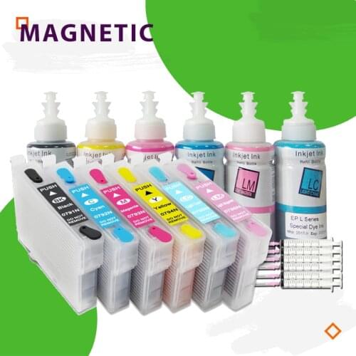 T0791-0796 Empty refillable ink cartridge for Epson Stylus Photo 1400 1500W P50 Artisan 1430 PX650 PX660 700W 710W 720WD printer