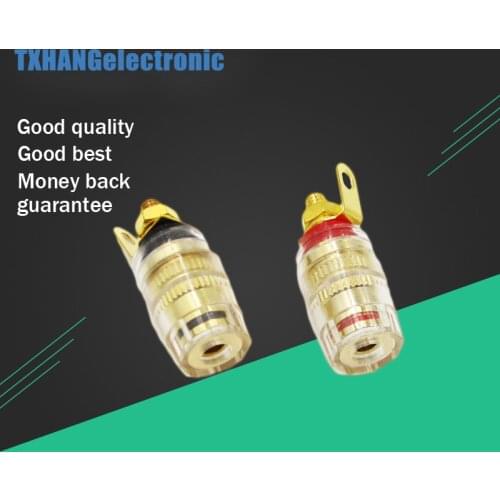 Best Promotion 2Pcs Amplifier Speaker Terminal Binding Post Connector 32mm Crystal Terminals Connector For 4mm Banana Plug Jack