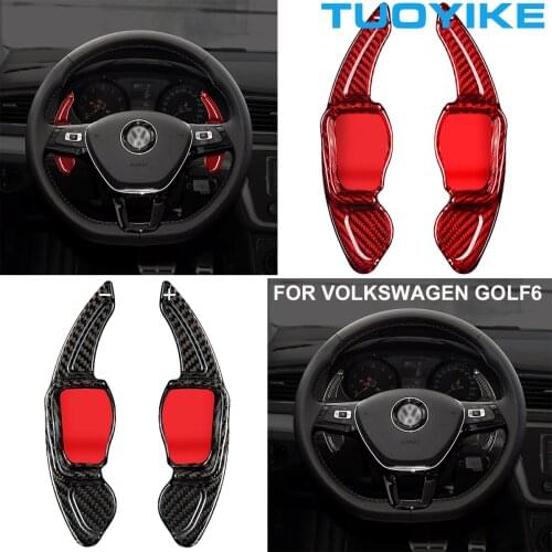 Forged Carbon Fiber Steering Wheel Paddle Shifter Extension For Volkswagen Golf6 MK6 Tiguan Cross Lavida Scirocco R36 R20 Touare